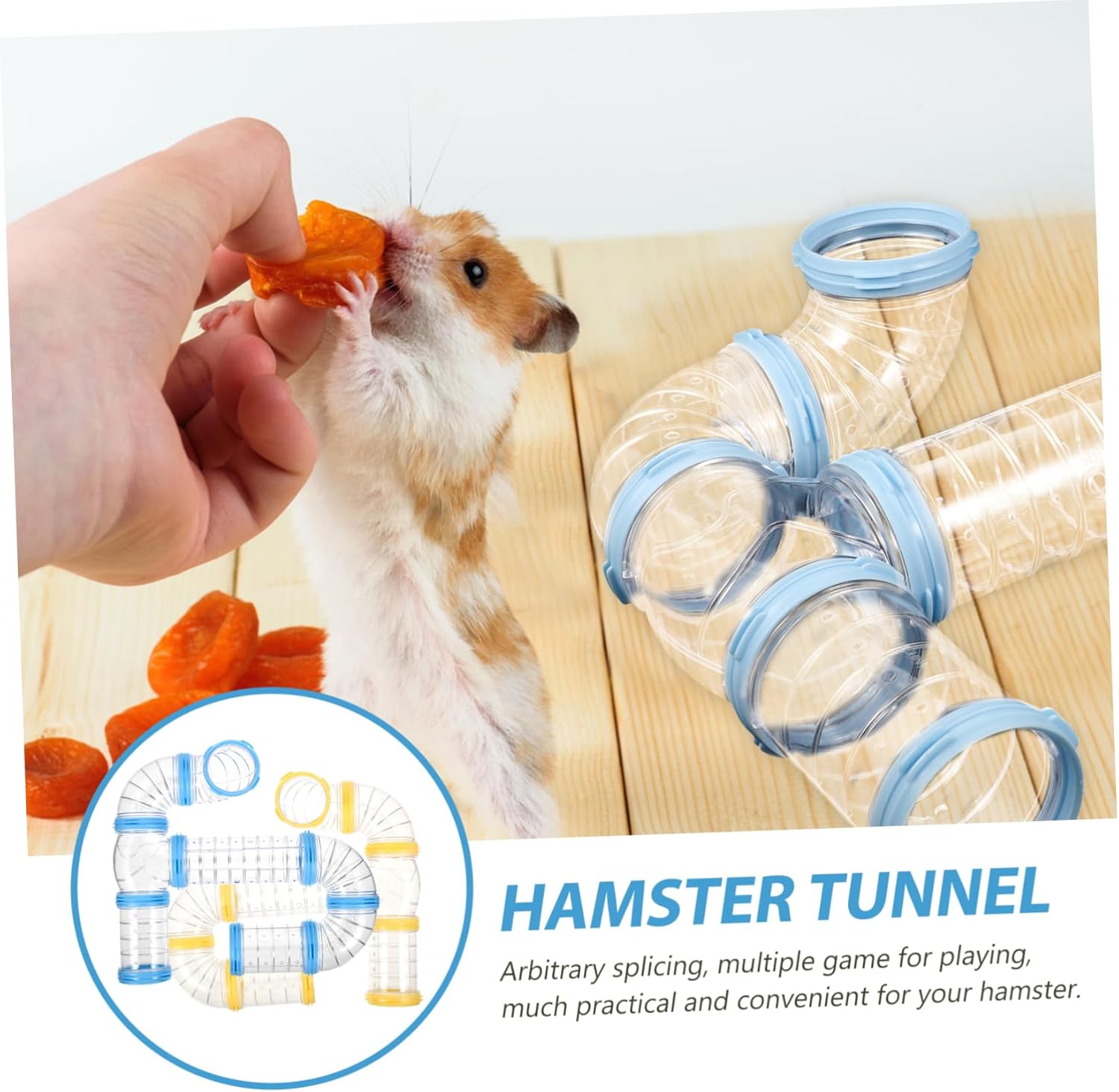 Happyyami 2sets Hamster Tunnel Connectors Adventure Tubes for Pets Accessories for Hamsters and Mice Easy to Install Designs