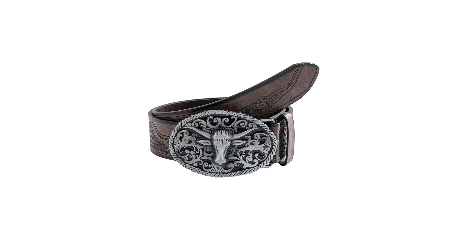 Amazon | [BELOWSYALER] 大型バックルベルト男性用カウボーイ PU