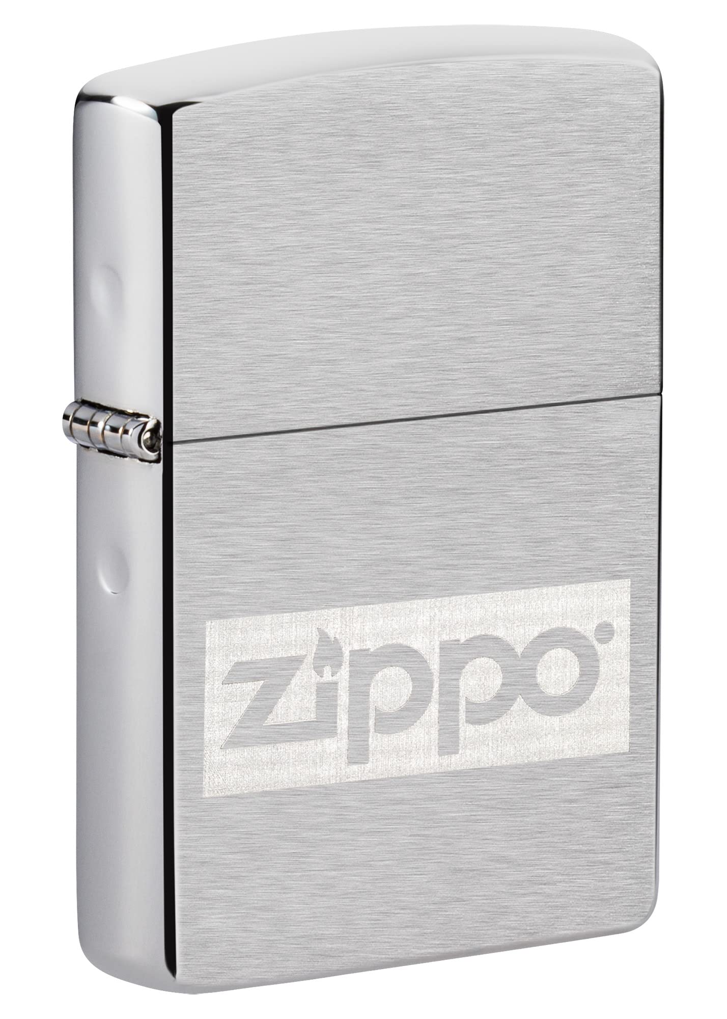 Zippo Briquet tempête et flasque Coffret Cadeau – Chrome brossé – Lustre – Rechargeable – Réutilisable – Résistant au Vent – Fabriqué aux États-Unis
