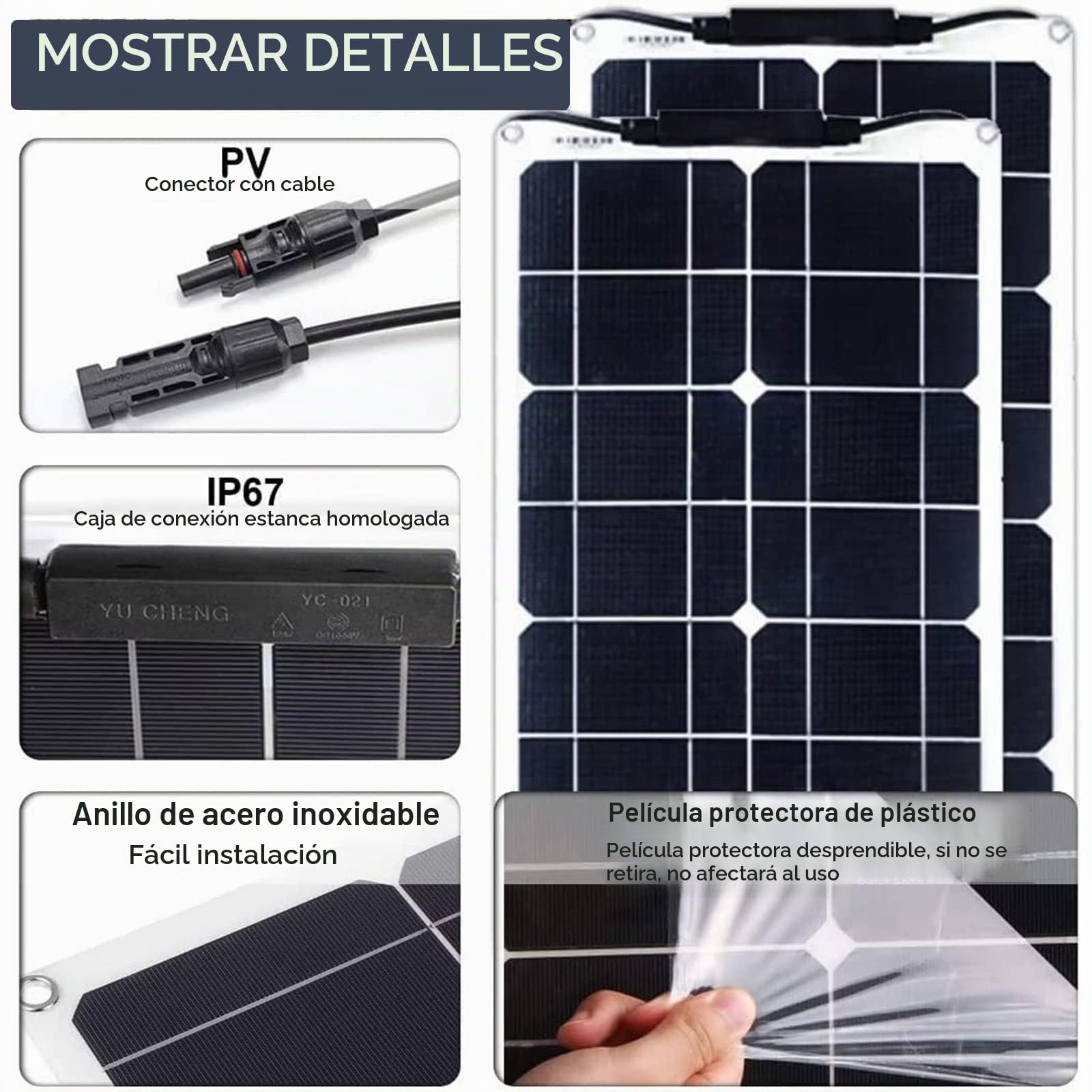 Panel Solar Ultrafino De 500 W, 2 X 250 W 12 V-24 V ETFE Kit De Panel Solar Flexible con Controlador De 40 A, Paneles Solares Monocristalinos Flexibles, Adecuado para Familia, RV, Caravana