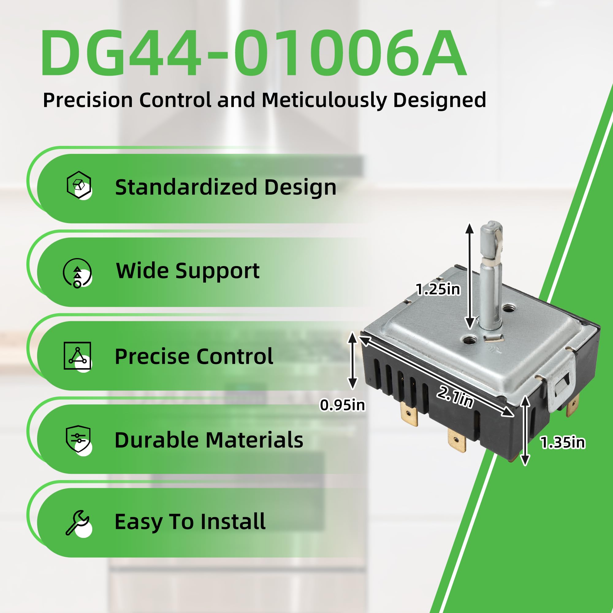 DG44-01006A Control Switch Compatible with Samsung, DG44-01006A Replaces Parts: PER001-02 D, NE58F9500SS, 3282716, AP5800762, PS8764900, EAP8764900 — view 4