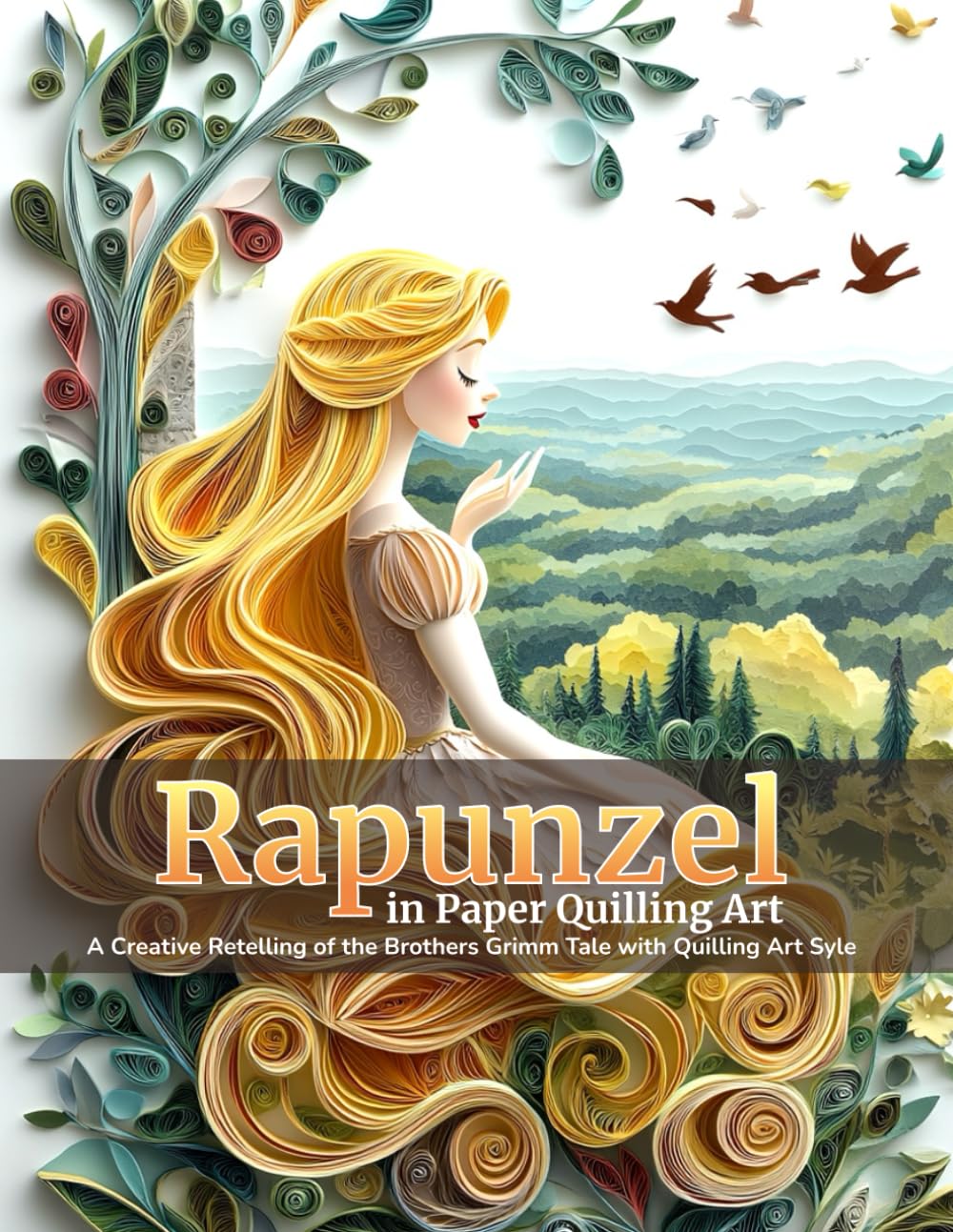 Rapunzel in Paper Quilling Art: A Creative Retelling of the Brothers Grimm Tale with Quilling Art Style (Quilled Classics: Timeless Tales Reimagined in Paper Art)
