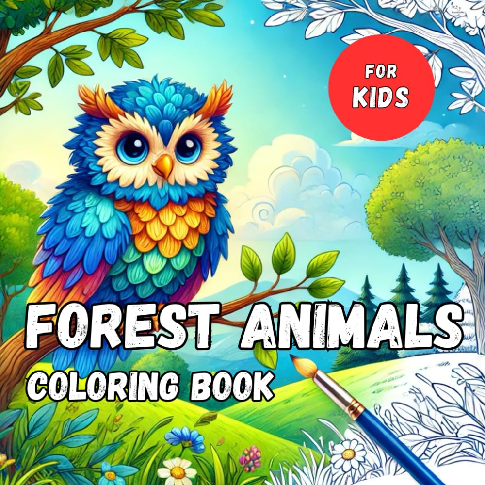 Forest Animals – Coloring Book for Kids (Ages 4–10): 50 Adorable Forest-Themed Illustrations for Creative Fun