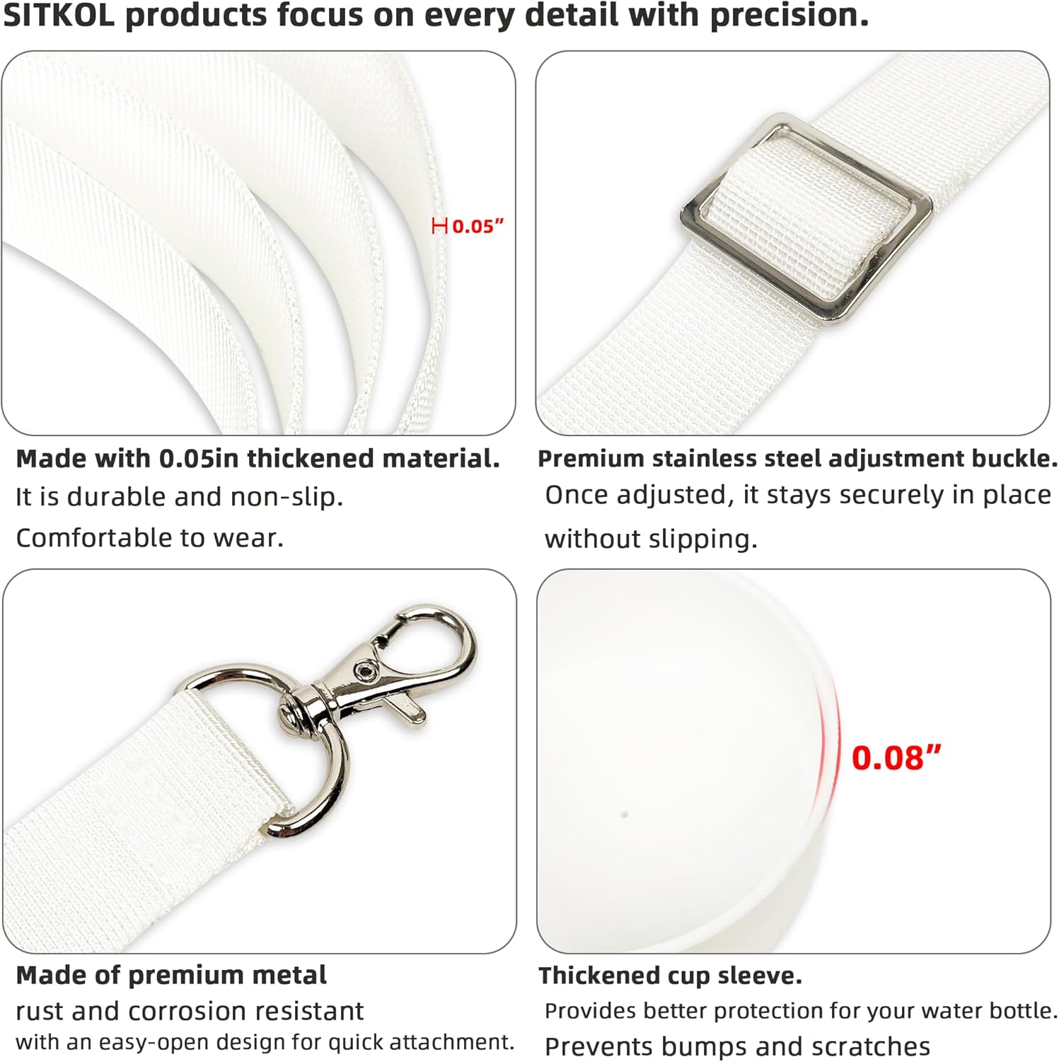 Silicone Boot Set for Owala Water Bottle 24 oz, 32 oz, 40 oz - Includes Non-Slip Sleeve, Shoulder Strap & Handle Strap, Perfect Owala Accessories, Fits Owala Tumbler, Owala FreeSip, Candy Coated - Image 4