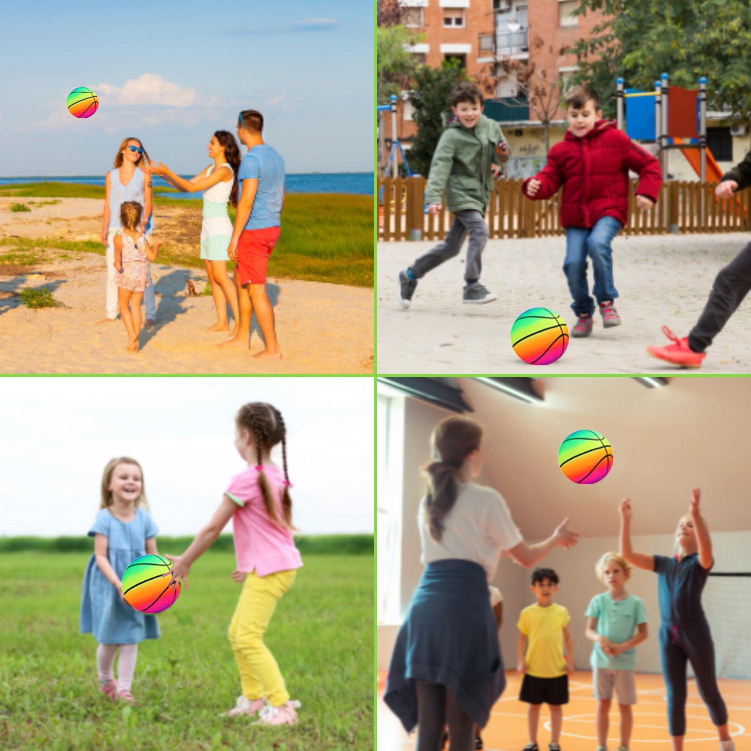 Zachte PVC Regenboog Speelbal Voor Kinderen - 22cm Met Pomp, Indoor & Outdoor