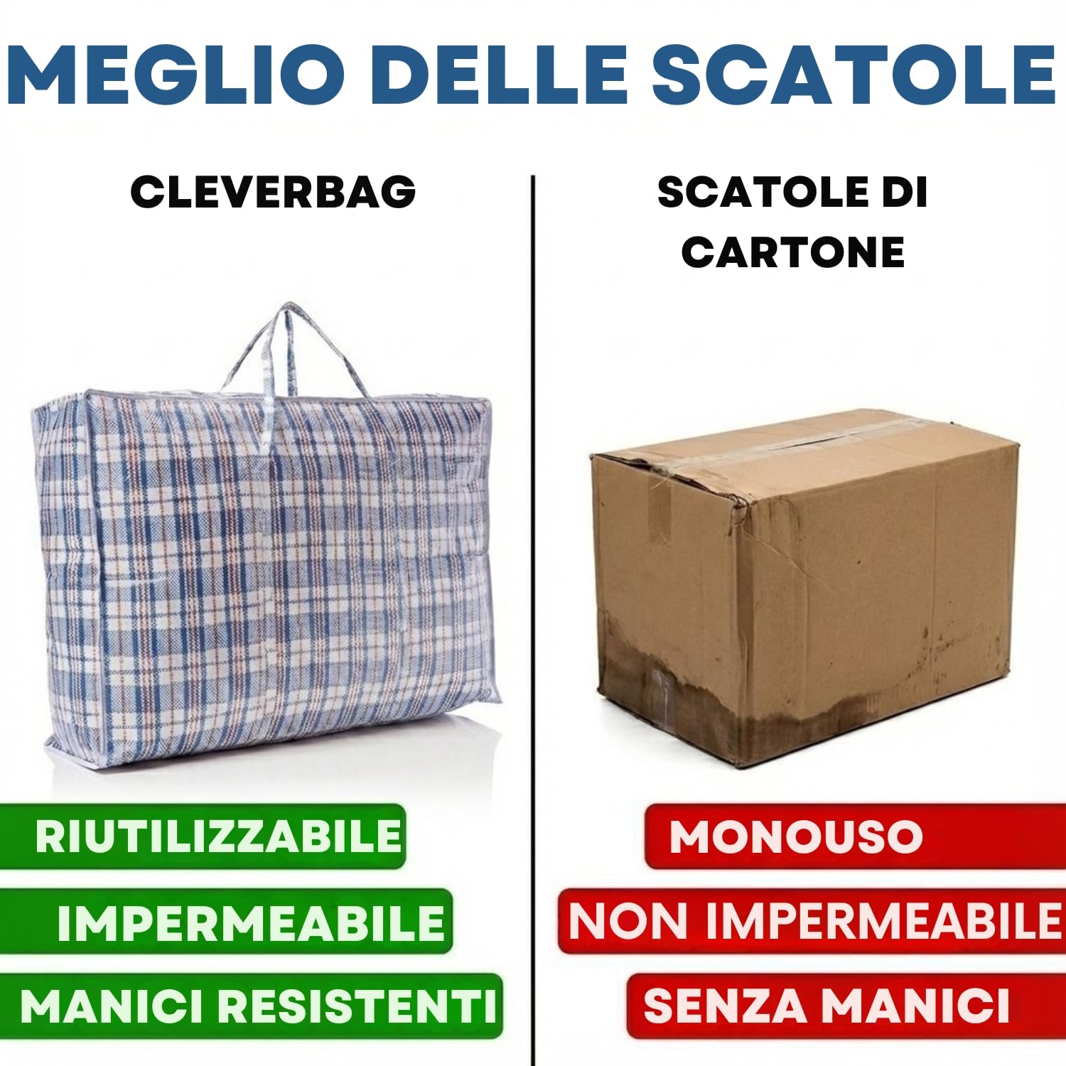 Set di grandi borse portaoggetti, borse per vestiti, borse per traslochi o da viaggio (singole, 5, unità)