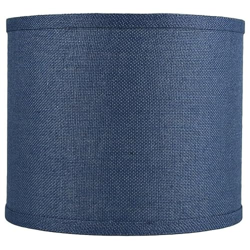 Urbanest Classic Drum Burlap Lampshade, 12-inch by 12-inch by 10-inch, Denim Blue