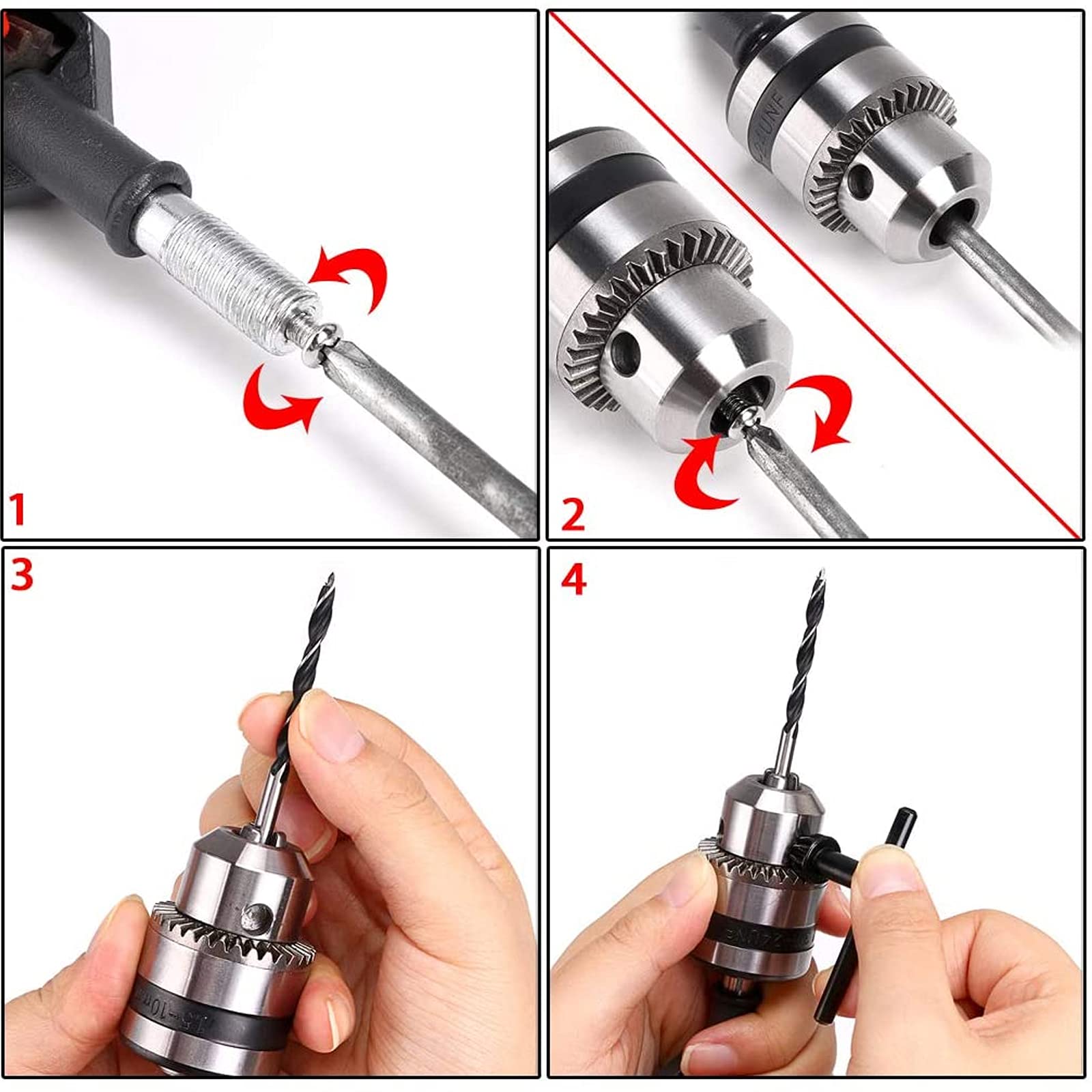 Trapano a manovella, mandrino da 3/8", mini trapano reciproco portatile, con doppio pignone, trapano a mano per legno, plastica (arancione)