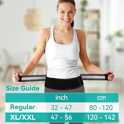 Miniatura 6 de Soporte de espalda ligero para el dolor de espalda baja debajo de la ropa, alivio de la ciática, el dolor de cadera y columna vertebral, cinturón de