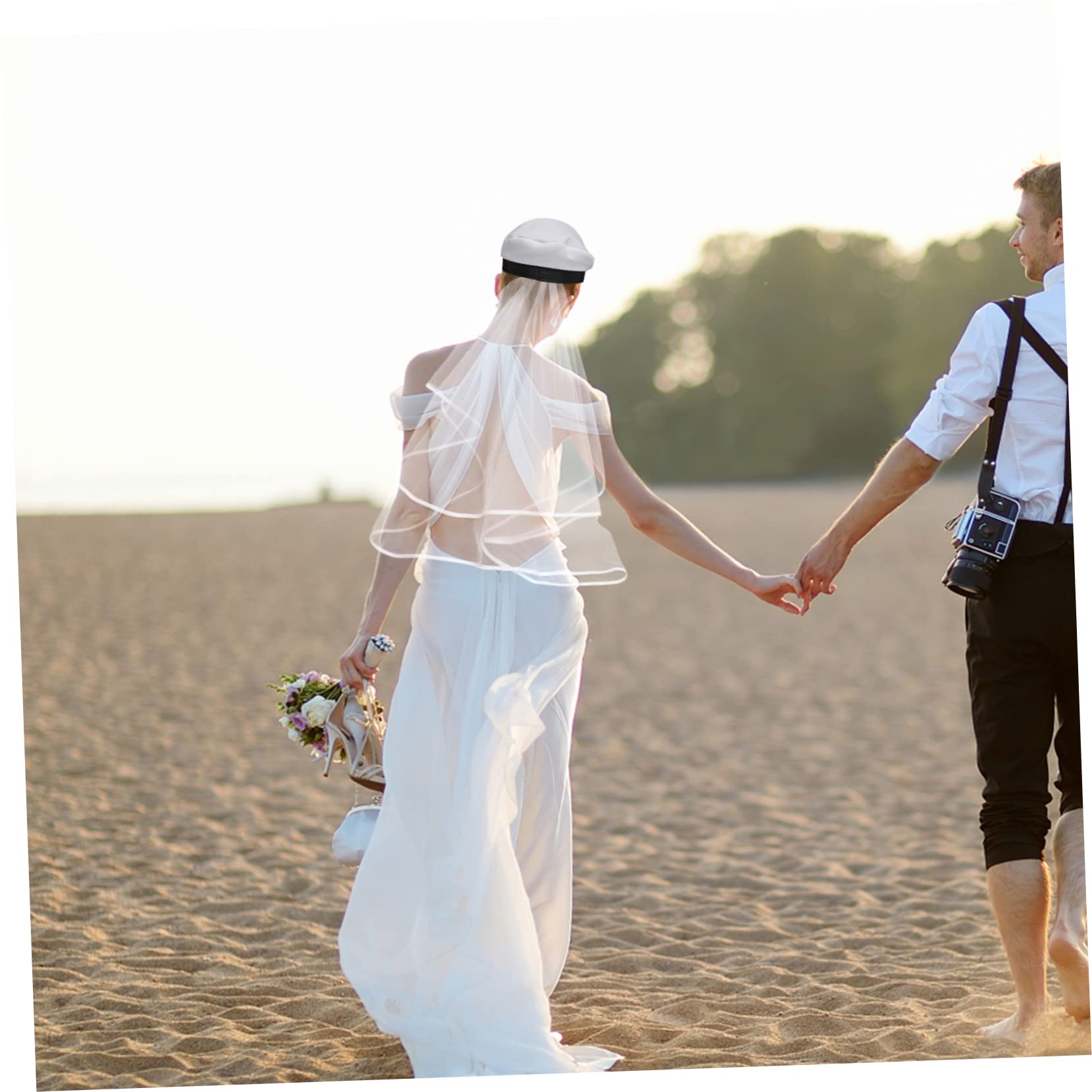 PRETYZOOM 3 Uds Sombrero De Nupcial Sombrero De Novia Velo Despedida De Soltera Fiesta s De De Con Velo Decoraciones Nupciales Yate