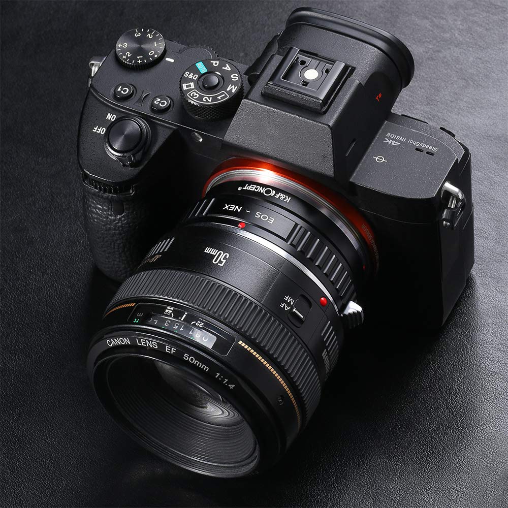 K&F CONCEPT Bague Adaptation Manuelle Objectif EOS-NEX pour Monter Objectif compatibile Con Canon EOS vers boîtier compatibile Con Sony Alpha Nex (Non Automatique)