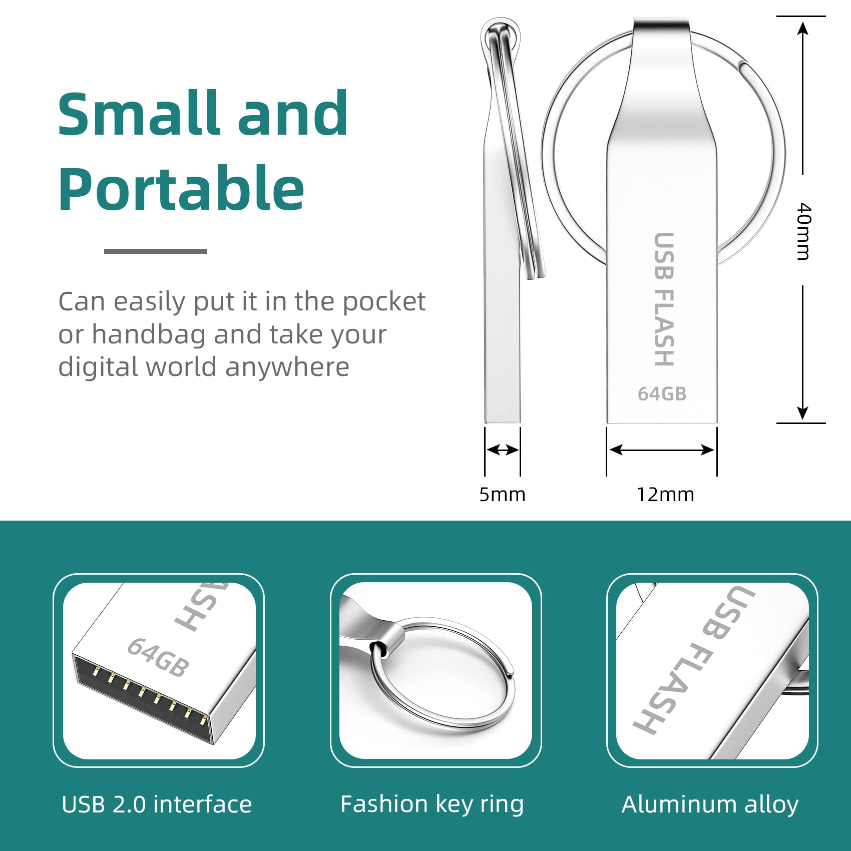 Lining Key FOB USB Flash Memory Drive 32GB