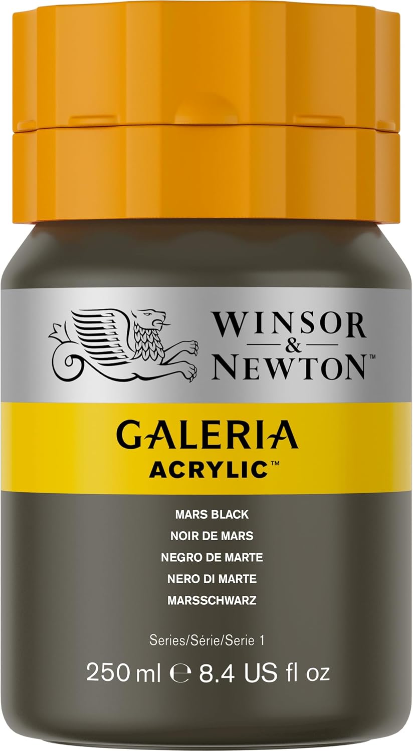 Winsor & Newton Galeria Acrylic Color, 250ml (8.4-oz) bottle, Mars Black