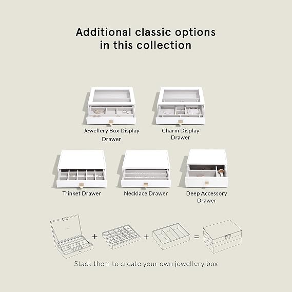 Stackers Pebble White Classic Trinket Drawer Layer