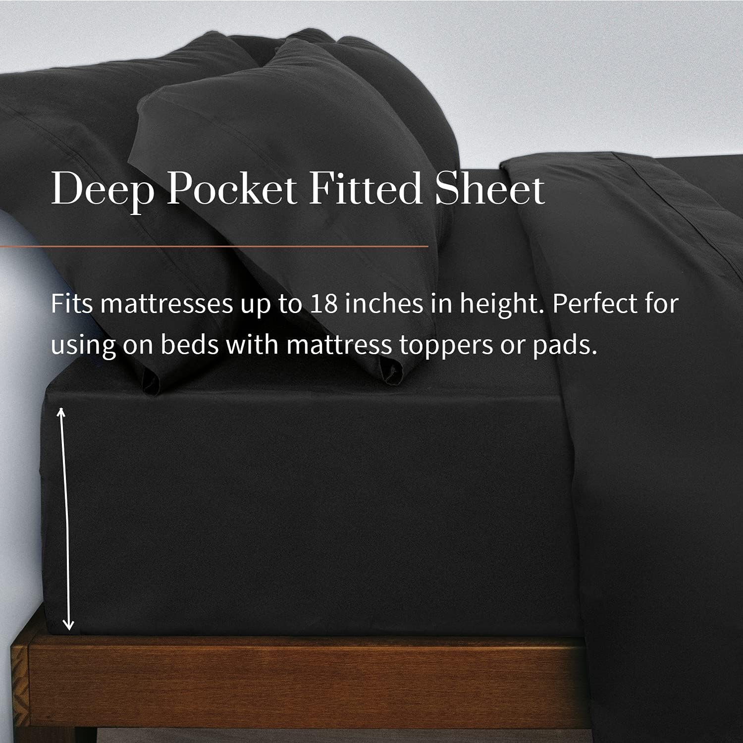 Everspread 300 Thread Count Cotton Bed Sheets (3 Piece Sheet Set) - Twin Size, Dark Gray. 100% Natural Long Staple Cotton Bedding, Ultra-Soft & Silky Sateen Weave. Fits Mattress up to 16 inches