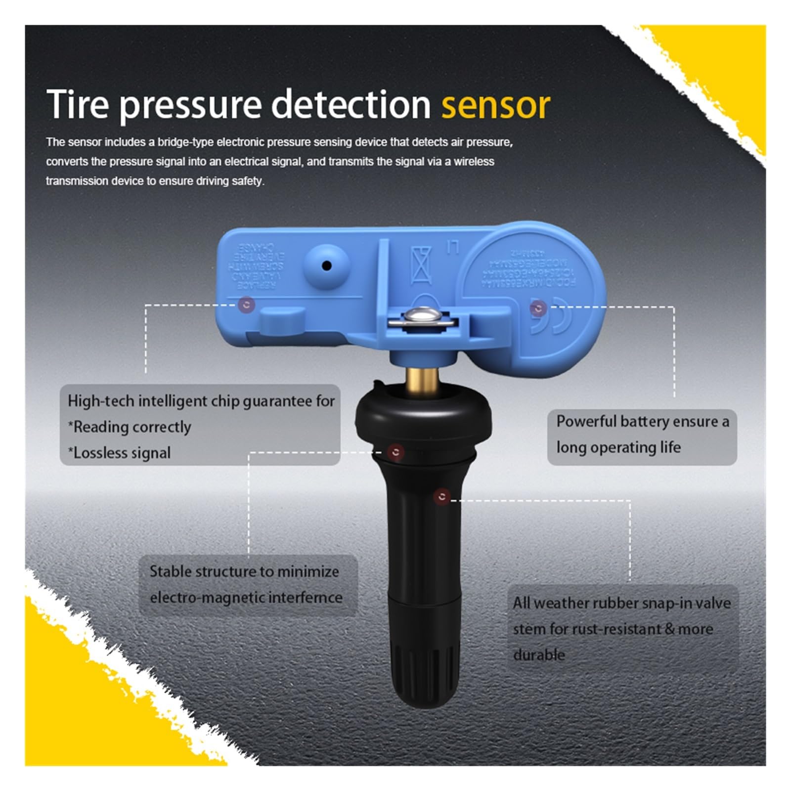 System monitorowania ciśnienia w oponach 1/4 SZTUK 433MHZ Czujnik ciśnienia w oponach TPMS dla zamiennika Hummer 13581561 | 4 szt