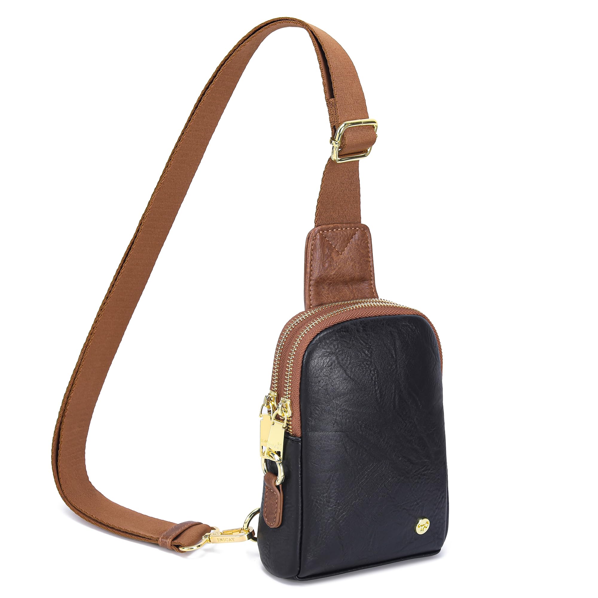 INICATTravel Small Sling Bag Leather Crossbody Bags for Women Fanny Packs Cross Body Bag for Woman Cross Body Purses