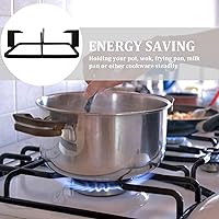 Vista 3 de Uonlytech Cubiertas para quemadores de gas de hierro fundido, anillo de soporte para wok, 8.1 in cuadrado para quemador de gas, salvamanteles