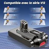 Batterie de Remplacement Compatible avec Dyson V12 Detect Series, Ecovoltix Batterie pour V12 SV20 SV26 SV30 SV34 SV35 SV46 Aspirateur (ne Convient Pas aux modèles V11 SV12) avec Filtre - 3