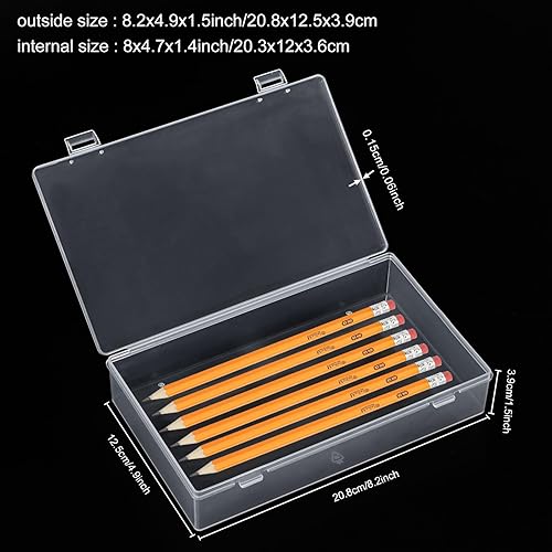 Miniatura 3 de Caja de almacenamiento de plástico, contenedor transparente con tapa, caja de plástico pequeña, 4 paquetes rectangulares con tapa de 8.2 x 4.9 x 1.5