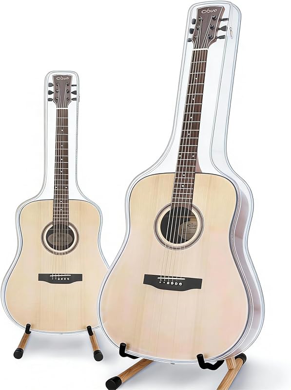 Guitar Dust Cover for 40/41 Inch Acoustic & Electric Guitars – Transparent PVC Full Zipper Enclosure, Waterproof & Dust-Proof Protective Storage Bag for Guitar Display & Home Protection(GC-05)