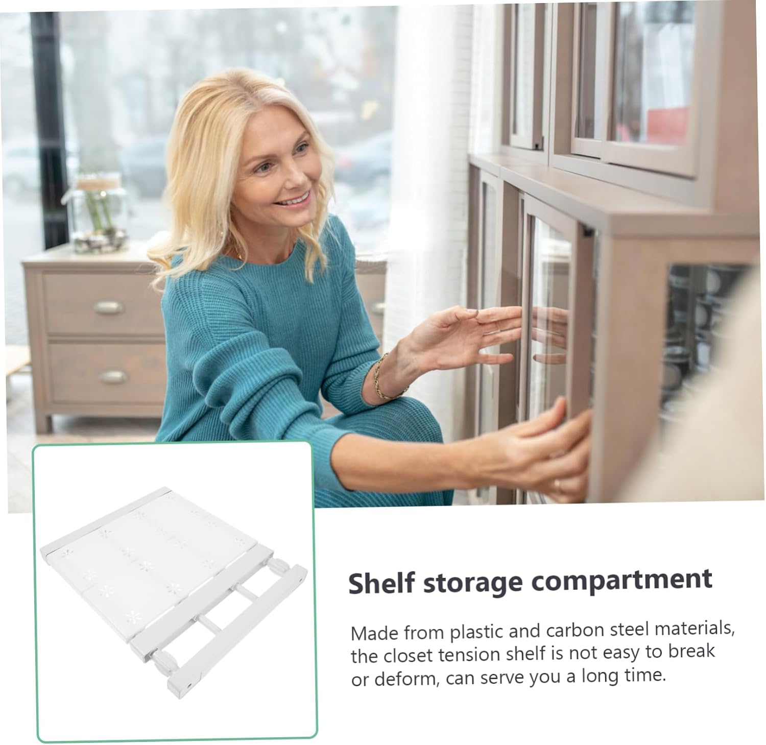 MAGICLULU Adjustable Expandable Tension Shelf for Closet Organizer Divider for Wardrobe Cupboard Locker and Bedroom Storage