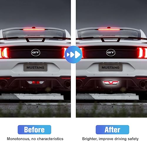 Miniatura 2 de LitMiRaCle Luz de respaldo para Ford Mustang, luz LED central de estacionamiento, tubo rojo, tercera luz de freno, luz de marcha trasera inversa,