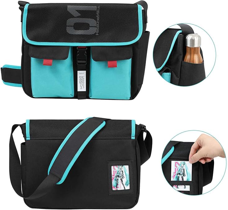 FIREFIRST x Hatsune Miku & Kagamine Rin/Len Crossbody Bag | Large Size; Includes Character Cards; Perfect For Cons, Cosplay,chool & Travel