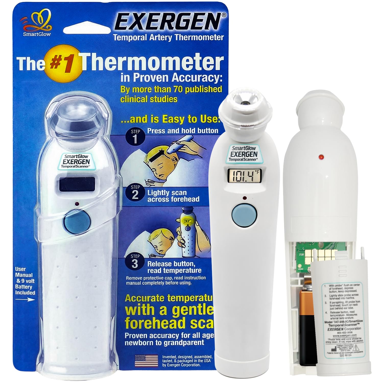 Exergen Temporal Artery Thermometer - Accurate Forehead Scanner for Babies, Kids & Adults