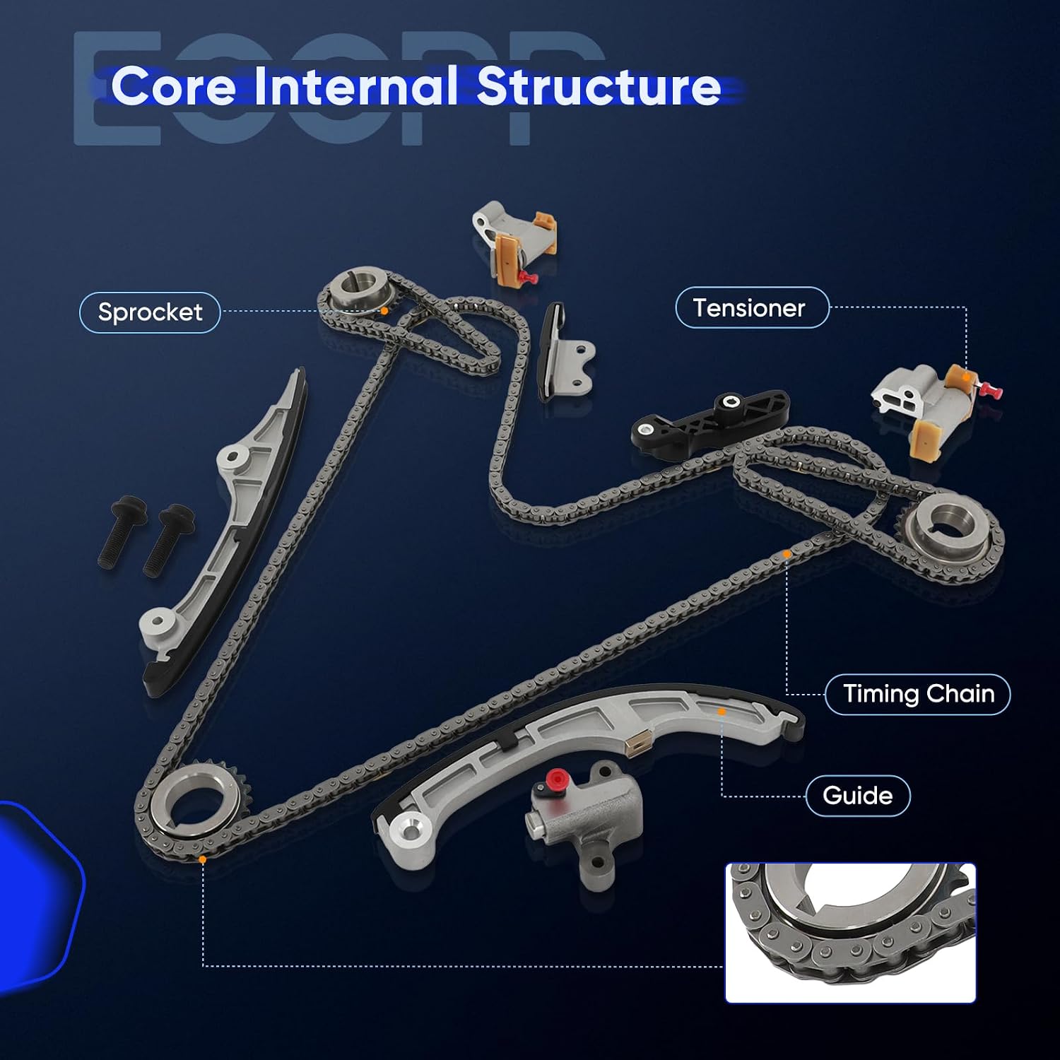 ECCPP Timing Chain Kit fit for TK20635 TK4198 for Ford Edge Flex Fusion Taurus Taurus X for Lincoln MKX MKZ for Mazda 6 CX-9 for Sable 3.5L 3.7L Fits DOHC V6
