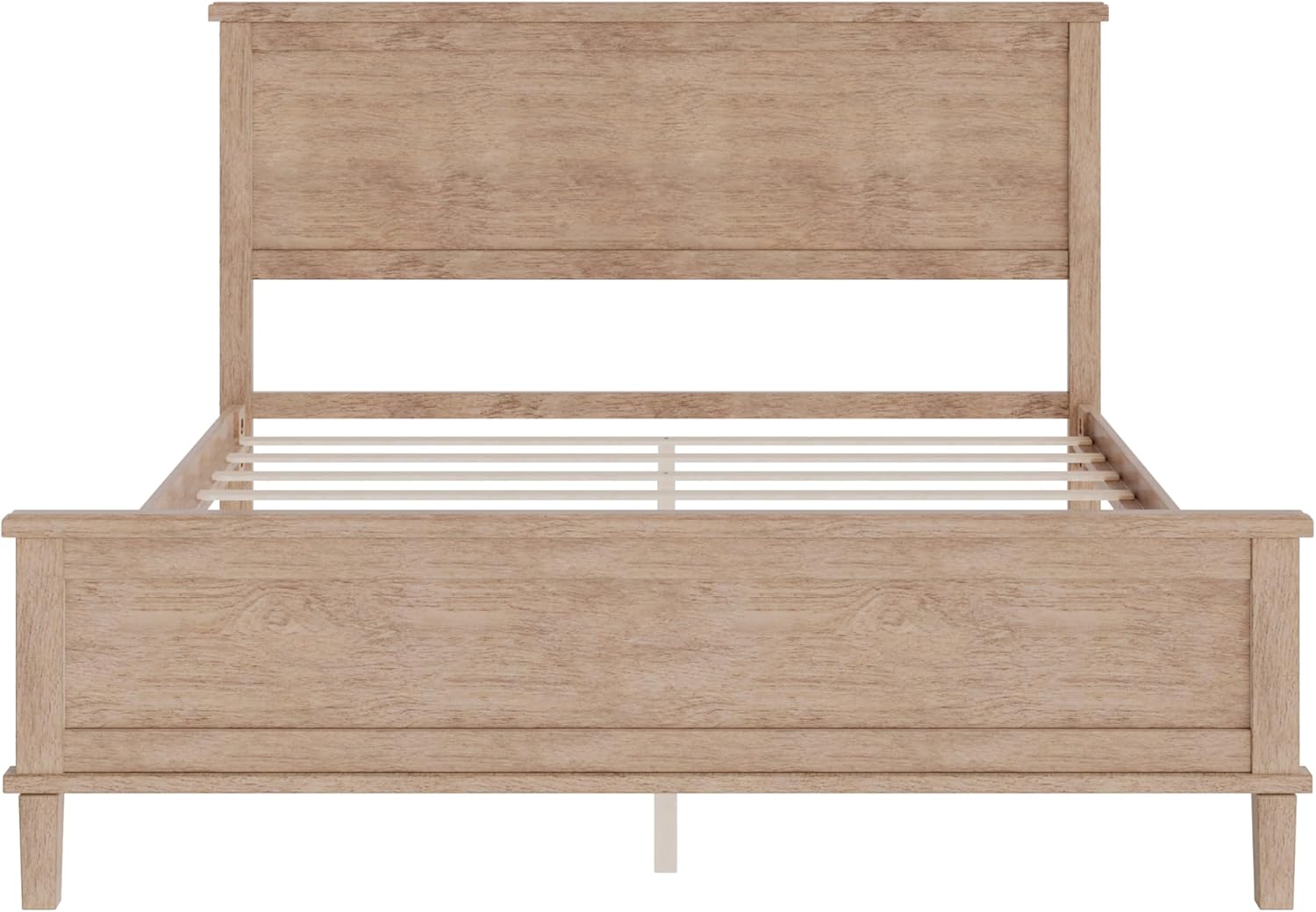 Leisure Zone Mid-Century Platform Bed Frame Full Size with Headboard, 10-Slat Support No Box Spring Needed, Under-Bed Storage, Easy Assembly, Antique Seadrift