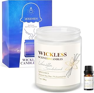 Vanilla Sandalwood Wickless Candle for Candle Warmer Lamp with 10ml Essential Oil for Custom Aroma, Flameless Non-Toxic Soy Scented Candle for Home, Christmas Holiday or Birthday Gift for Women & Men