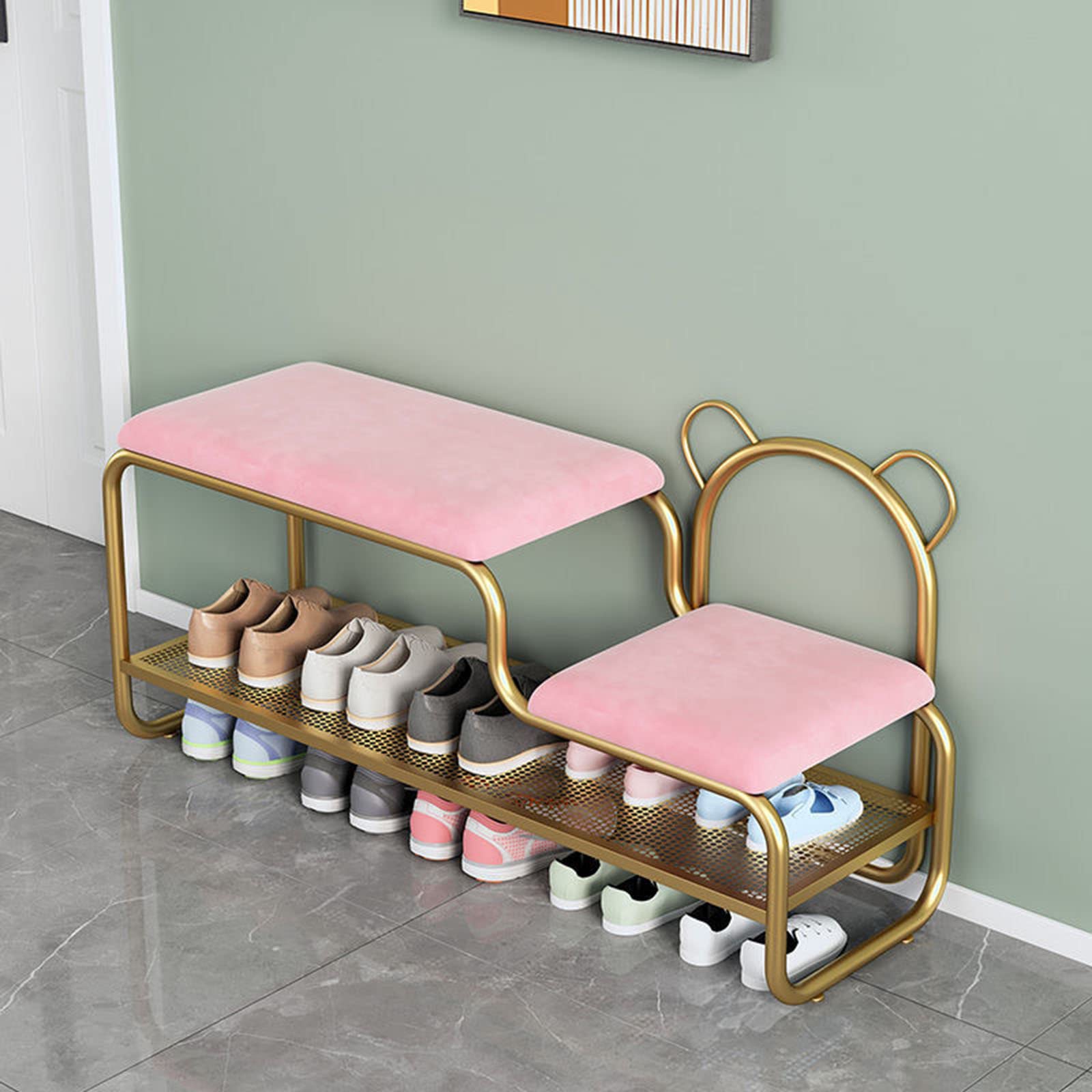 Tabouret à chaussures d'entrée banc en velours 100 cm tabouret à langer rembourré
