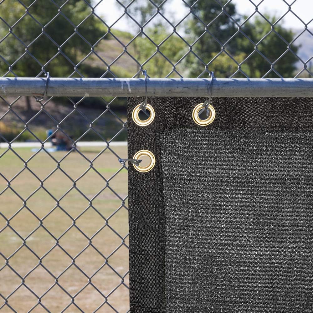 VINGLI 6' x 50' Black Privacy Fence Screen, Shade Cloth Commercial Grade 190 GSM 90% Blockage,Heavy Duty Windscreen Mesh Fence Cover,Bindings & Grommets,Cable Zip Ties Included