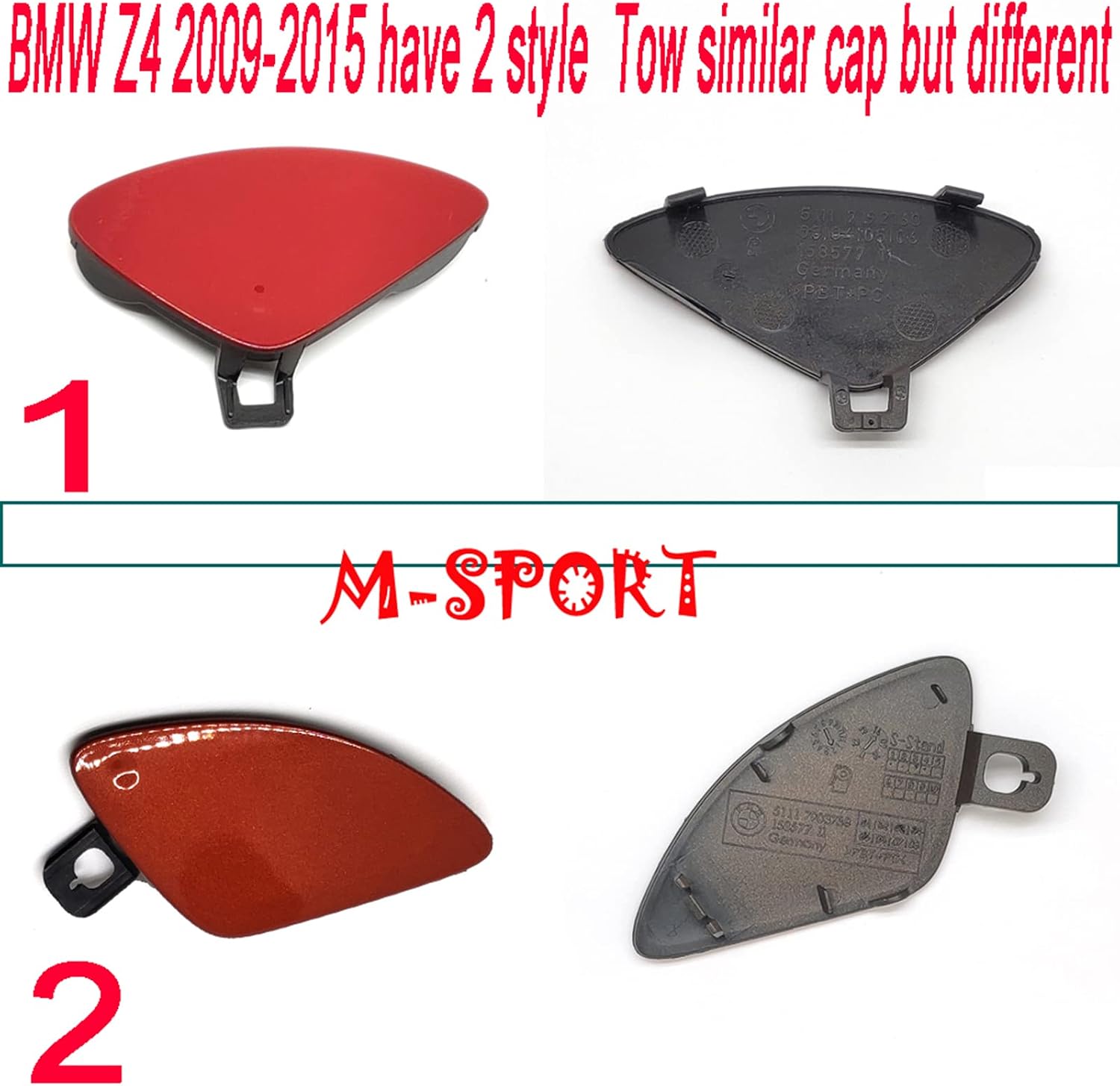 Front Tow Cover for 09-18 BMW Z4 E89 Roadster 20i 23i 28i 30i 35is 2009 2010 2011 2012 2013 2014 2015 2016 2017 2018 Bumper Towing Hook Eye Cap 51117228111 (Black)