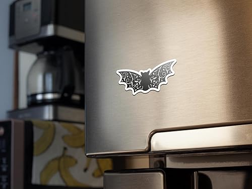 Miniatura 3 de Imán para refrigerador de murciélagos | Accesorio de decoración de cocina de 4 pulgadas con estampado UV con diseño impresionante | Astrología del