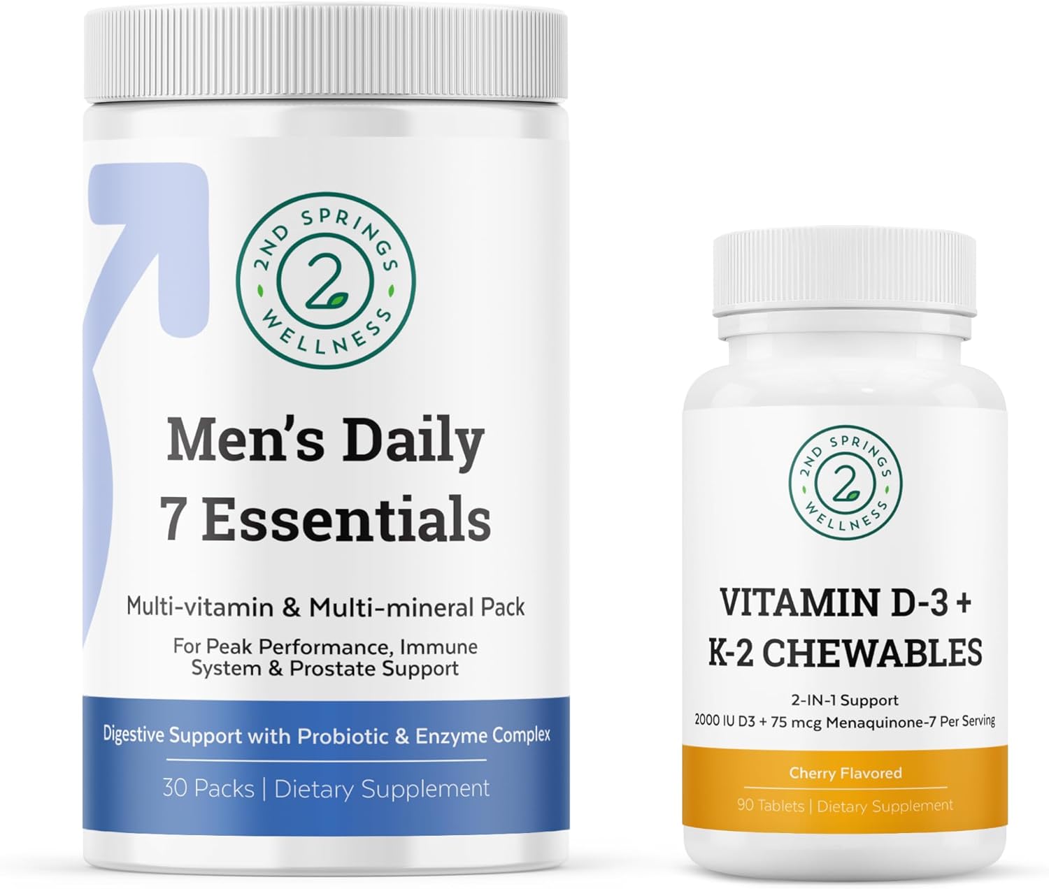 Men's Daily 7 Essentials & Vitamin D3+K2 Bundle