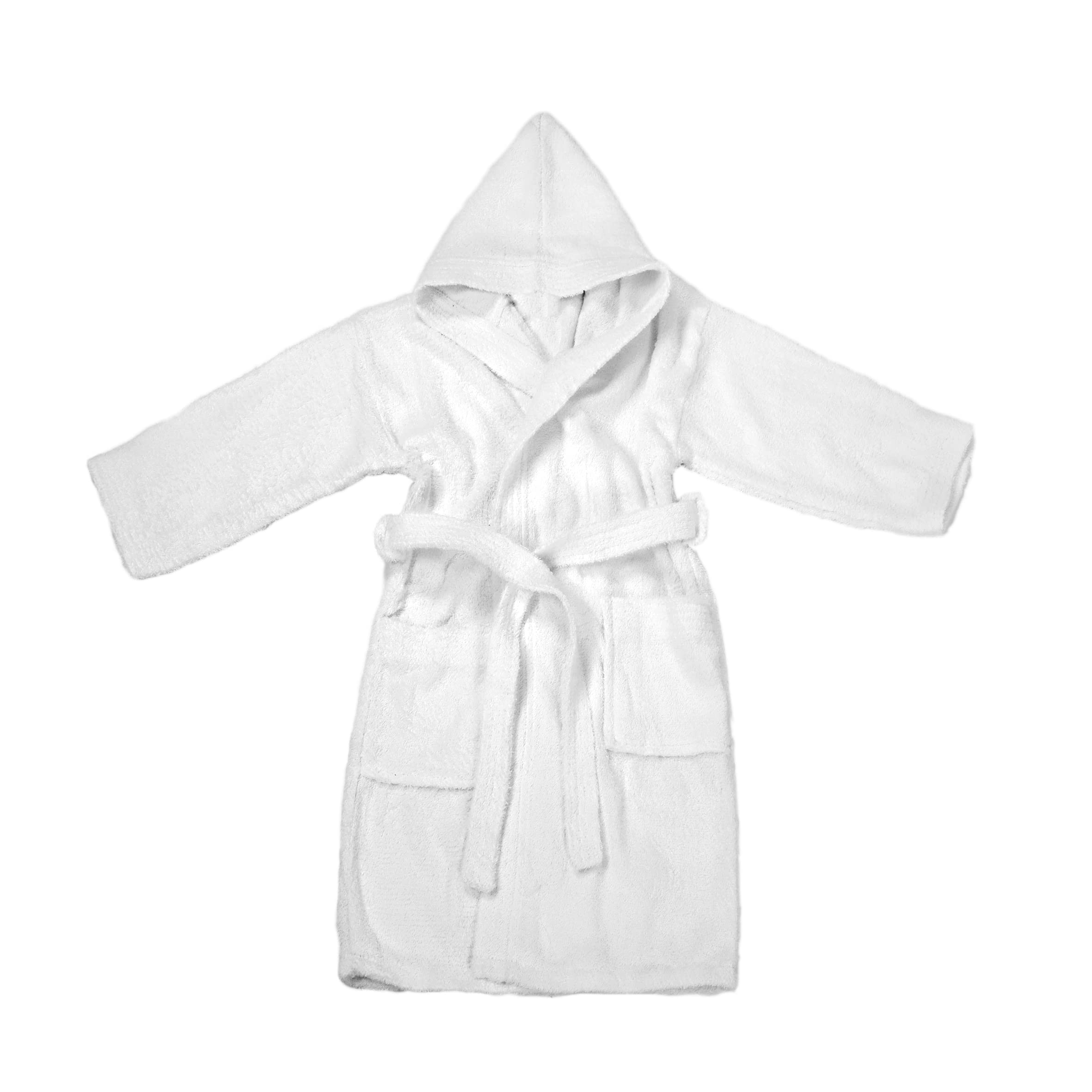 LEBENGOOD Kinder Bademantel für Jungen, Mädchen & Teenager, 100%, Baumwolle, Frottee, kinder, 400gr, mit Kapuze, leichtfrottee flauschig, babyhandtuch (14, Blanco)