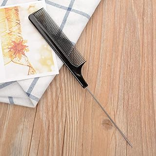 ShopMCR Hair Barber Comb Carbon Antistatic Barber Heat Resistant Styling Pin Tail Taper Fine Tooth Hair Cutting Clipper (1PC PIN Tail Comb)