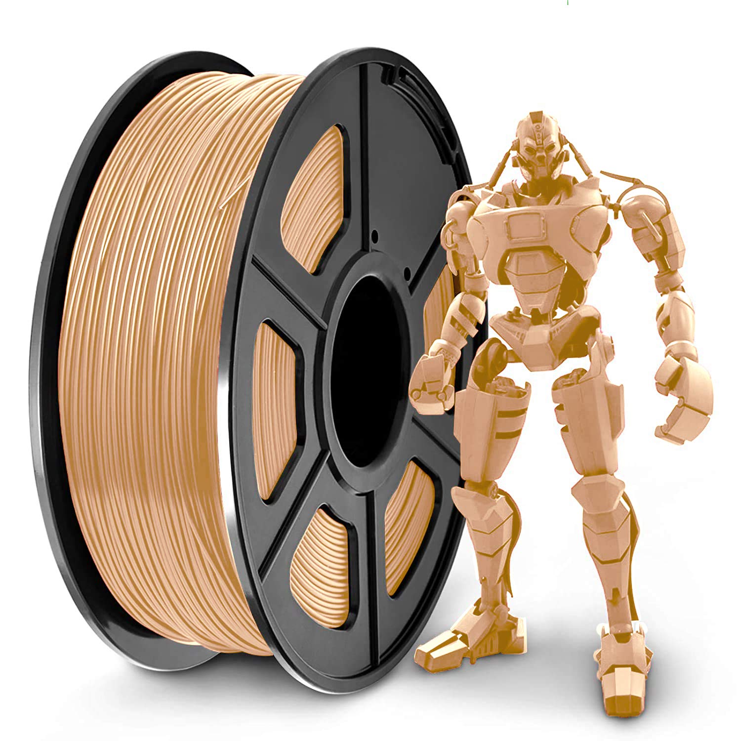 SpoolX PLA Filament 1.75mm PLA 3D Printer Filament, 1kg Cardboard Spool (2.2lbs), Dimensional Accuracy +/- 0.03mm, Fit Most FDM Printer (1kg) (PLA, Wood)