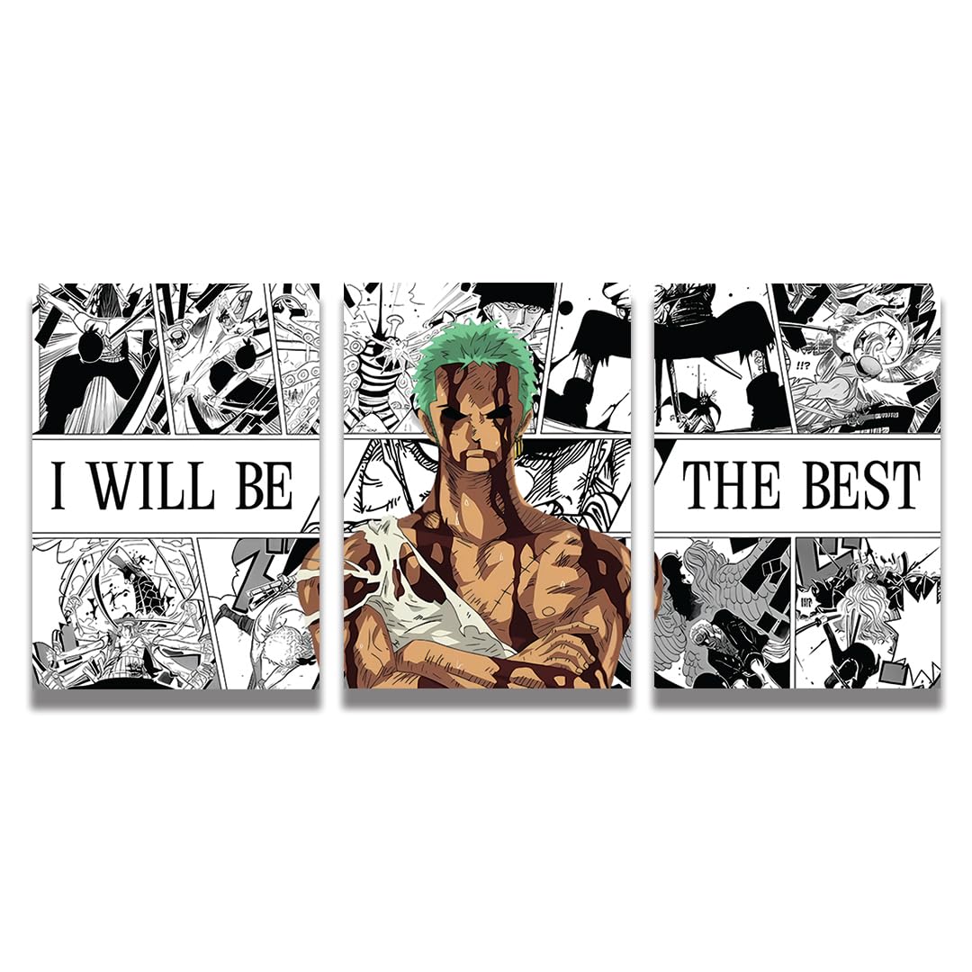 zenithink Zoro One Piece Wall Poster Pack Of 3-A4 Size, 300 GSM Included Glue Dots, Paper Home Decor Art Poster For Bedroom, Living room, Office, No Frame-image-47