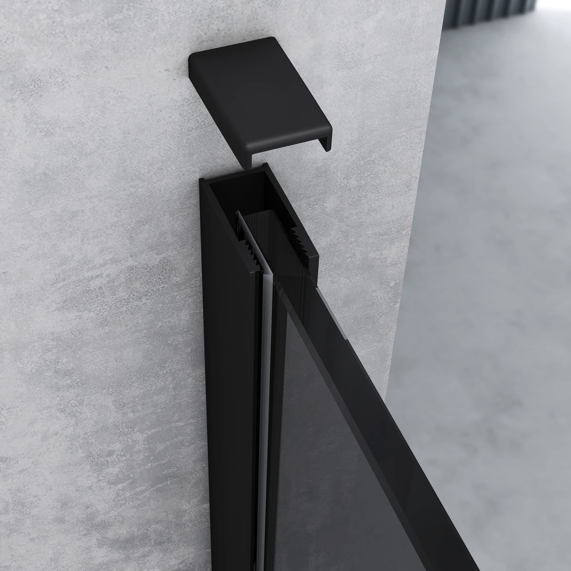 Mai & Mai Duschwand für Dusche Duschabtrennung 140x200cm Walk-In Dusche | Duschtrennwand Schwarz 10mm ESG-Sicherheitsglas NANO Glas Dunkelgrau BRAM3 Bremen02VG