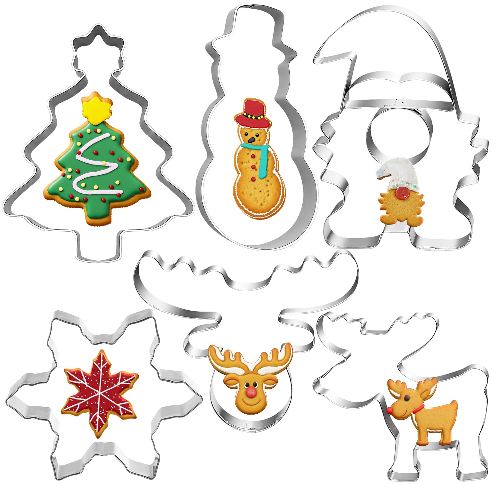 Ausstechformen Weihnachten, 6Teiliges Set Keksausstecher Weihnachten, Groß Wi