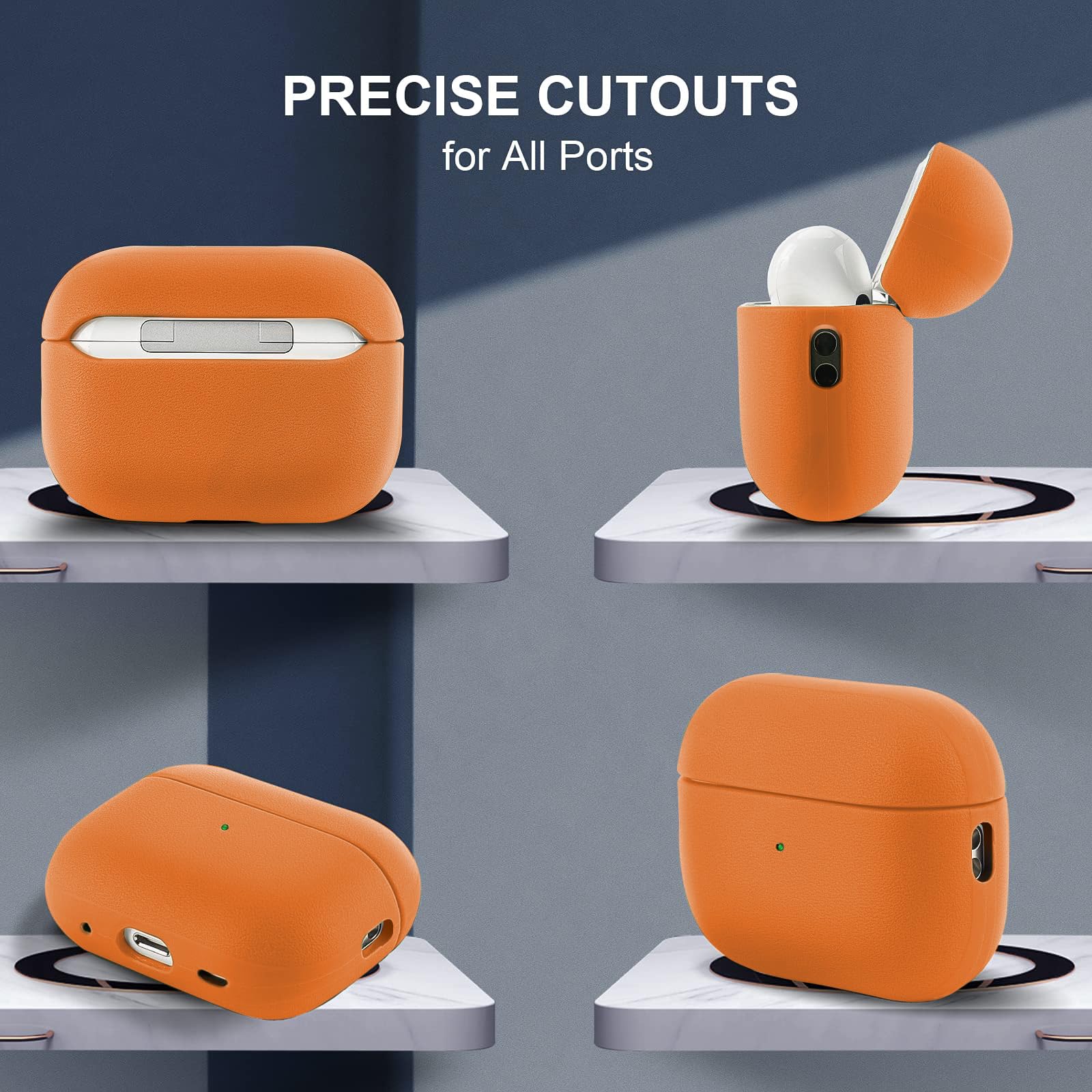 Coque TPU AirPods Pro 3ème Génération Housse Protection Apple avec Dragonne Orange