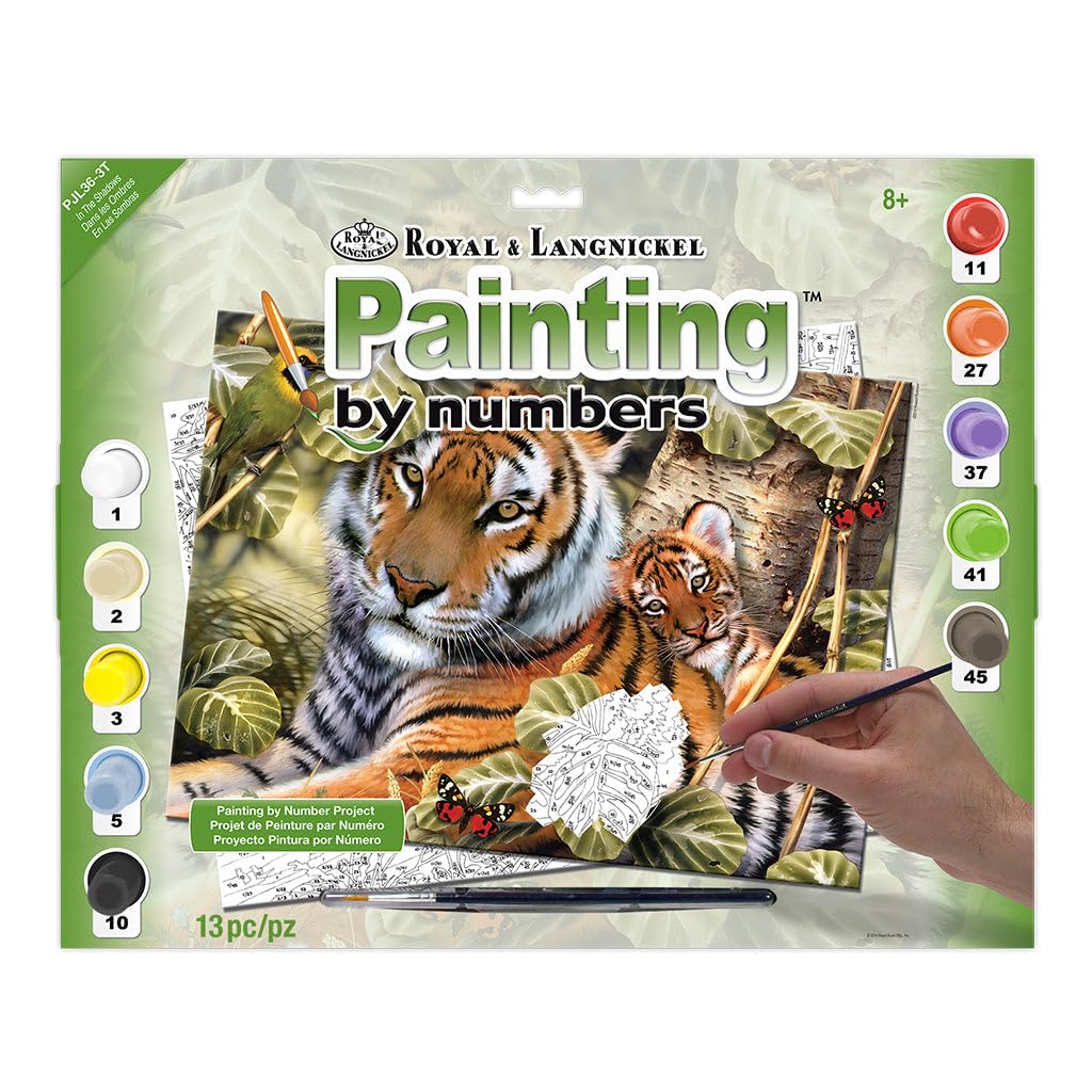 Royal Brush Junior Large Paint by Number Kit 15.25 x 11.25-inch-in The Shadows, Other, Multicoloured, 4.87 x 42.38 x 34.76 cm