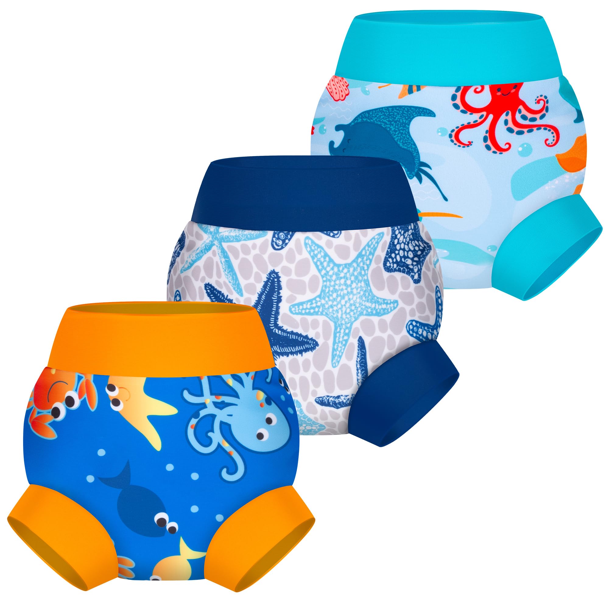BIG ELEPHANT Baby Schwimmwindeln 3er Pack – Wiederverwendbare, Verstellbare & Waschbare Badehose für Babys & Kleinkinder