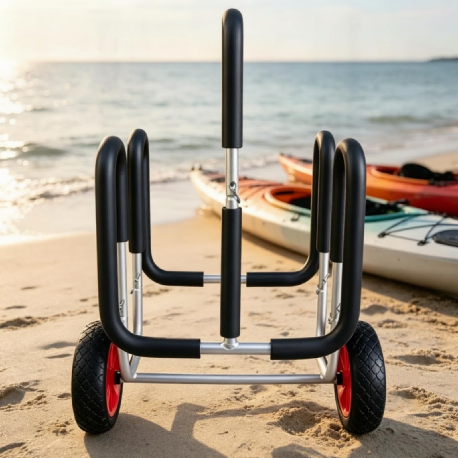 Kayak con Ruedas Terreno Remolque Práctico Vehículo Acuático para Piragüistas, istas, Playa, Puerto, 05S Verde para Terreno Plano - Capacidad 30KG