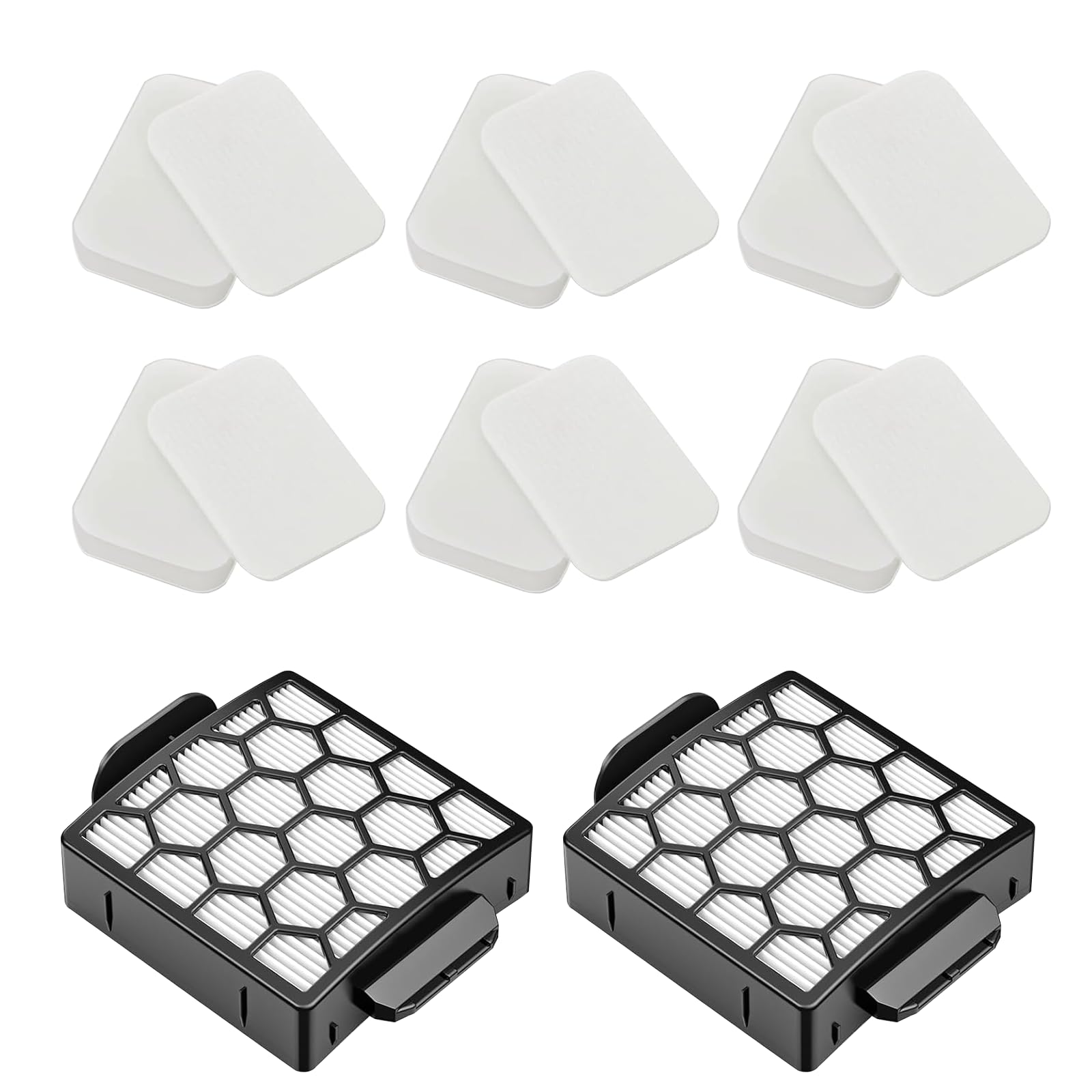 ZU60 Filter Replacement Kit for Shark Navigator Zero-M Self-Cleaning Brushroll Pet Pro Upright Vacuum ZU60 ZU62 ZU62C NV150 NV151 NV255, Replaces Parts # 1238FT60 (2 Filter + 6 Foam + 6 Felt)