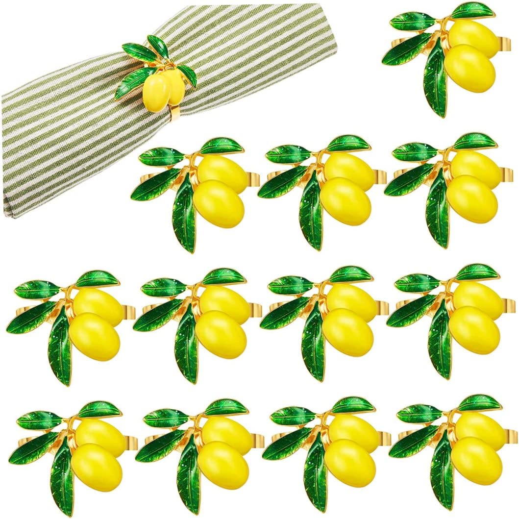 CNAFGBGG Lemon Napkin Rings Metal Serviette Buckle Holder Napkin Holder for Wedding Dinner Party Banquet..