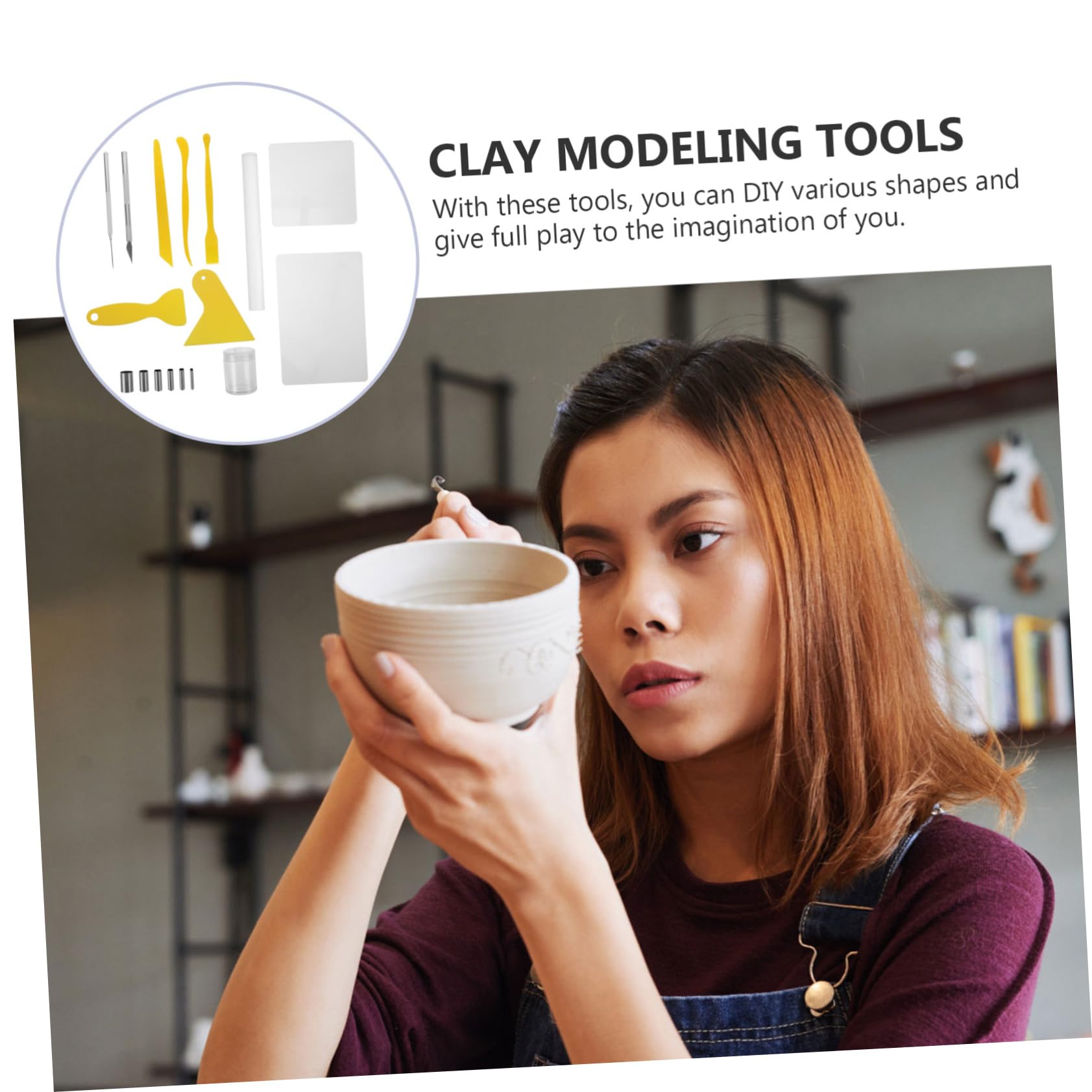 Beatifufu 17-Piece Clay Sculpting Tool Set Acrylic Stainless Steel Plastic DIY Modeling Carving Tools for Boys and Girls Adults